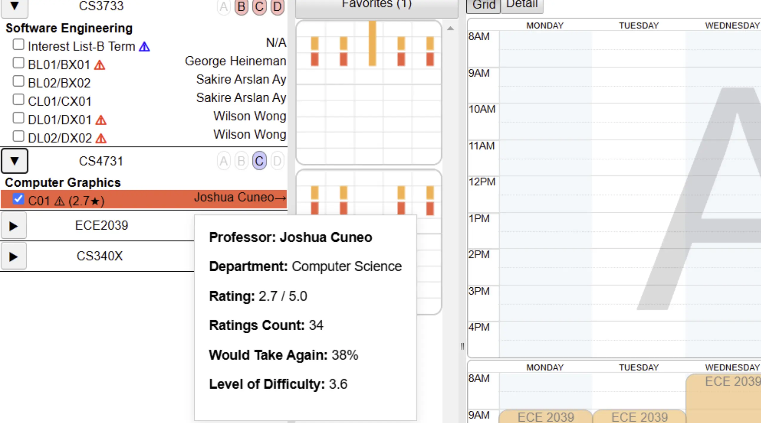 Fun Little Project to add Rate My Professor rating to my school class planner.